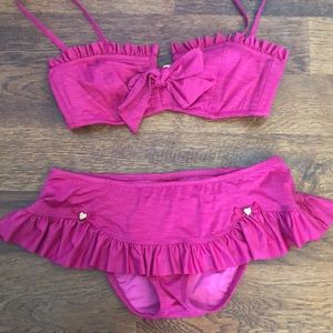 Betsey Johnson hot pink bikini